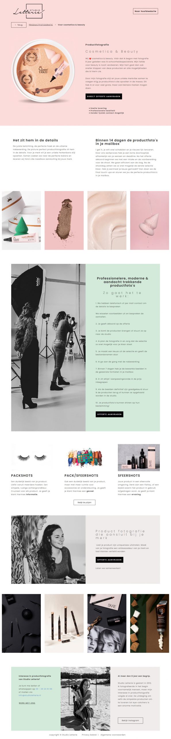 Raevels-StudioLetterie-detailpage website design